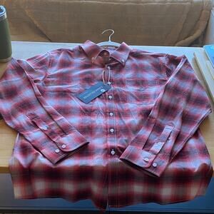 Classic Collection Red and White Plaid Button Down Shirt